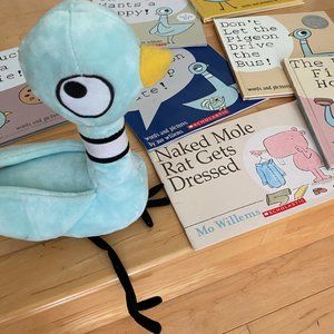 Collection of Pigeon and Mole books + Toy Plush Pigeon